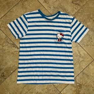 Hello Kitty and Friends Striped T-Shirt Pocket‎ Tee Bioworld Size L